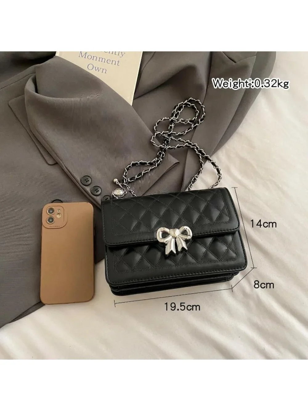 Women's Pink Quilted Small Pu Leather Shoulder Purse Chain Crossbody Bag